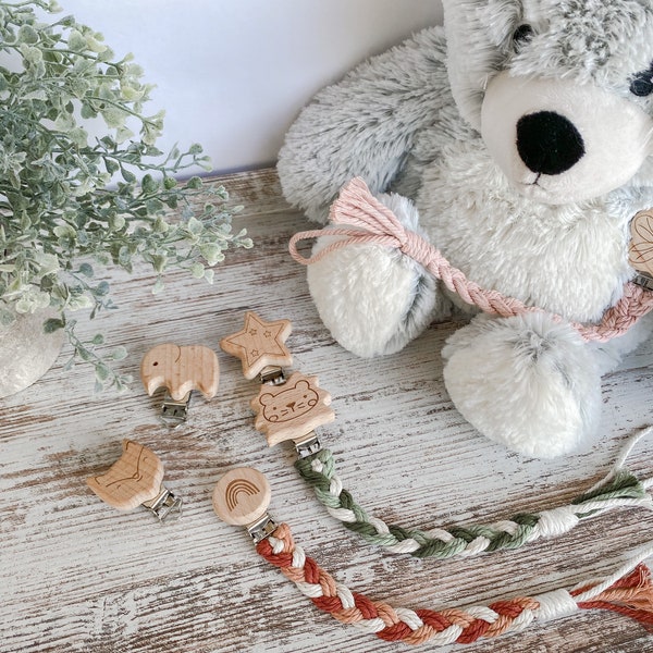 Macrame Braided Pacifier Clip | Boho Inspired Baby Pacifier Clip | Baby Shower Gift