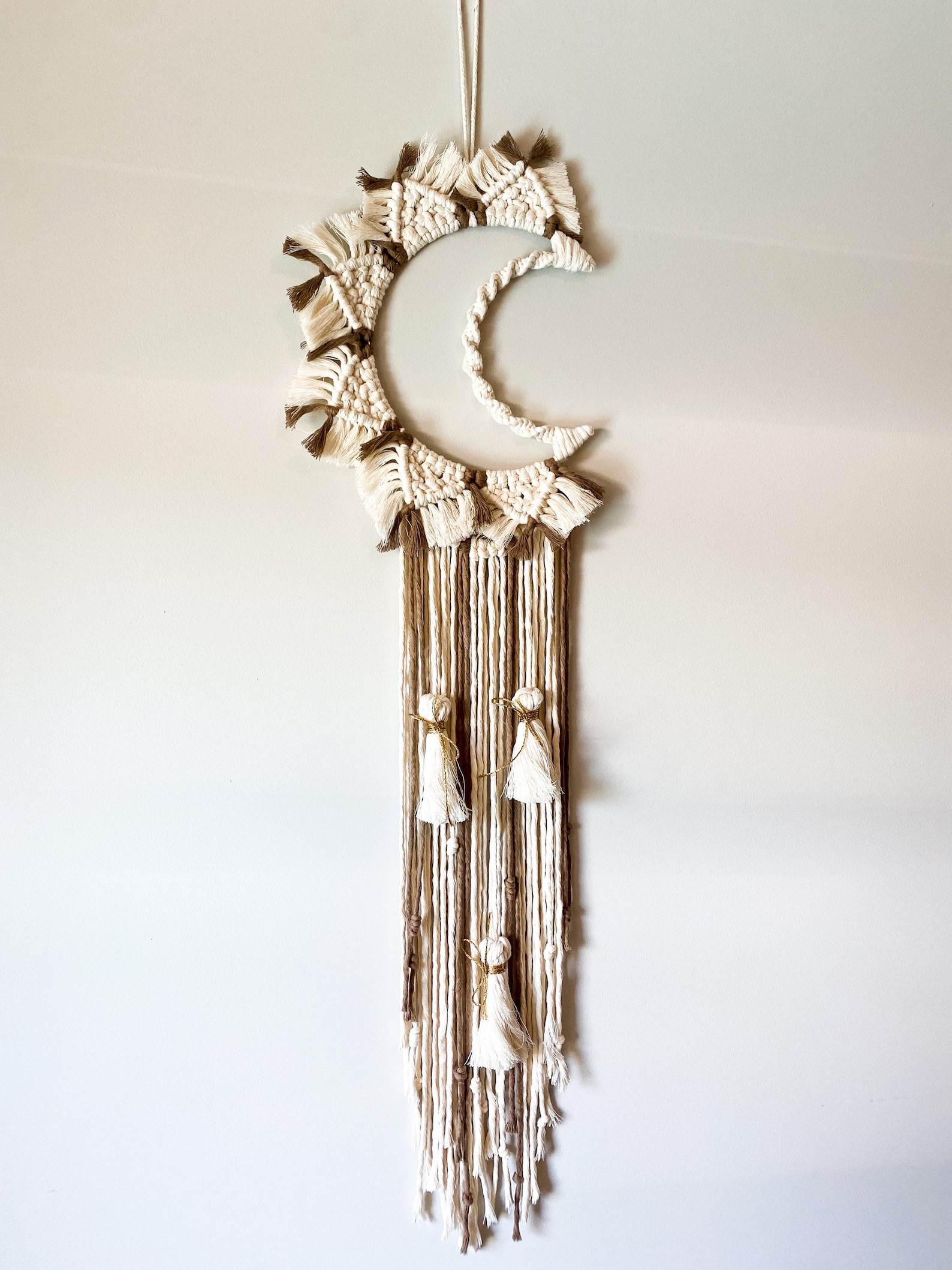Macramé Moon Boho Moon Wall Decor Macramé Moon Etsy