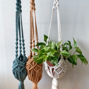 Macrame Plant Hanger, Detailed Basket Plant Hanger, Plant Holder,  Hanging Basket Wall Planters