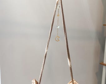 Macrame Triangle Shelf: Wood Burned Plant Propagation Suncatcher
