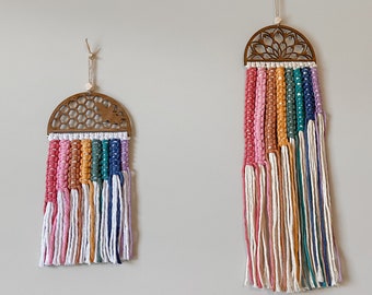Macrame Rainbow Wall Hanging Decor / Boho Nursery Rainbow Wall Hanging  / Custom Made to order