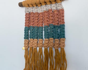 Custom Color Block Macrame Wall Hanging: Boho Home Decor