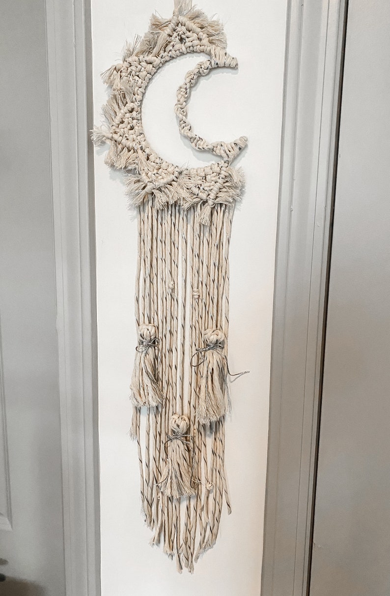 Macramé Moon - Boho Moon Wall Decor - Macramé Moon Dreamcatcher for ...