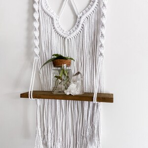 Macrame Dark Wood Decor Shelf - 1 foot Shelving