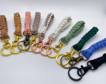 Macrame finger wristlet / mini keychain wristlet