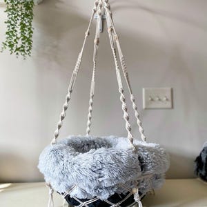 Macrame Cat Bed - Large | Thick for large cats |19 or 22 inch Pet Hammock with or without Pillow