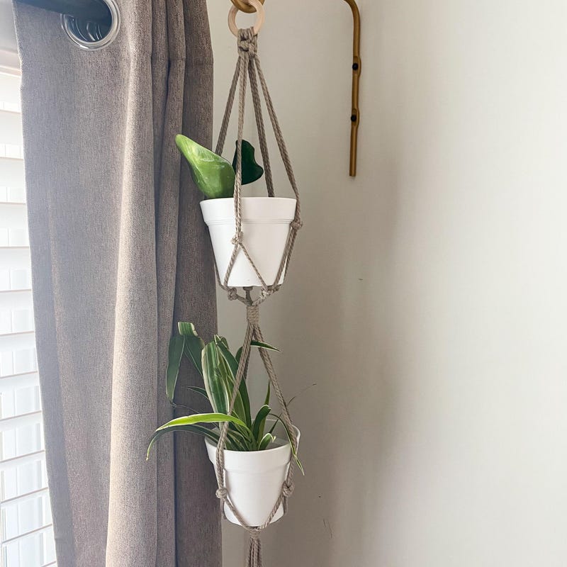 Triple Macrame Plant Hanger - Etsy