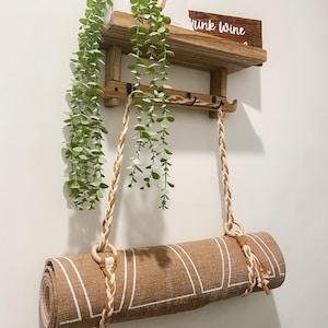 Macramé Yoga Mat Strap • Handmade Yoga Mat Carrier • Boho Fitness Accessory • Cotton Yoga Strap