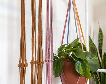 Custom Macrame Plant Hanger Set: Medium Indoor Plant Holders