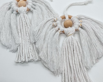 Handmade Macrame Angel Ornament: Rustic Christmas Decor