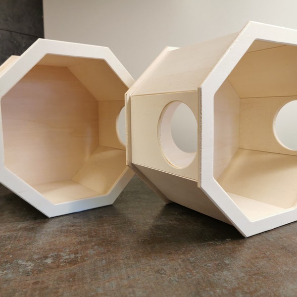 Grotte de hamster dorée / Maison de hamster / Accessoires pour hamster en bois (rongeurs/petits animaux)