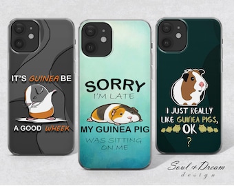 Cute Guinea Pig Phone Case Pet Cover for iPhone 15 Plus 14 13 12 Pro 11 XR 8 7, Samsung S23 S22 A73 A53 A13 A14 S21 Fe S20, Pixel 7 6A