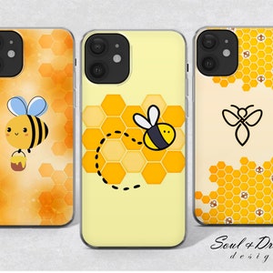 Bee Phone Case Honey Cover for iPhone 15 Plus 14 13 12 Pro 11 XR 8 7, Samsung S23 S22 A73 A53 A13 A14 S21 Fe S20, Pixel 7 6A