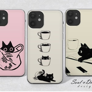 Black Cat Phone Case for iPhone 14 Plus iPhone 14 Pro Max 13 Pro Max 12 Pro 13 Mini SE 2022 11 Pro Max XR SE 2020 Xs Max X 8 Plus
