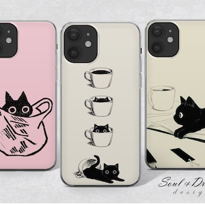 Black Cat Phone Case for iPhone 14 Plus iPhone 14 Pro Max 13 Pro Max 12 Pro 13 Mini SE 2022 11 Pro Max XR SE 2020 Xs Max X 8 Plus