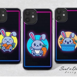 Funny Rabbit Phone Case Easter BunnyCover for iPhone 15 Plus 14 13 12 Pro 11 XR 8 7, Samsung S23 S22 A73 A53 A13 A14 S21 Fe S20, Pixel 7 6A