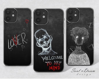 Goth Phone Case Emo Alt Horror fit Case for iPhone 15 Plus 14 13 12 11 8 Xr Pixel 7 6A 5 Pro Samsung S20 S22  A14 A13 A33 A53
