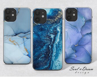 Blue Marble Phone Case Blue iPhone Case for iPhone 15 Plus 14 13 12 11 8 Xr Pixel 7 Pro Samsung S20 S23 S22 Plus  A14 A13 A33 A53