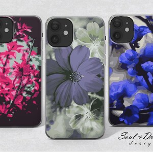 Painted Flowers Phone Case Art iPhone Case for iPhone 15 Plus 14 13 12 11 8 Xr Pixel 7 Pro Samsung S20 S23 S22 Plus  A14 A13 A33 A53