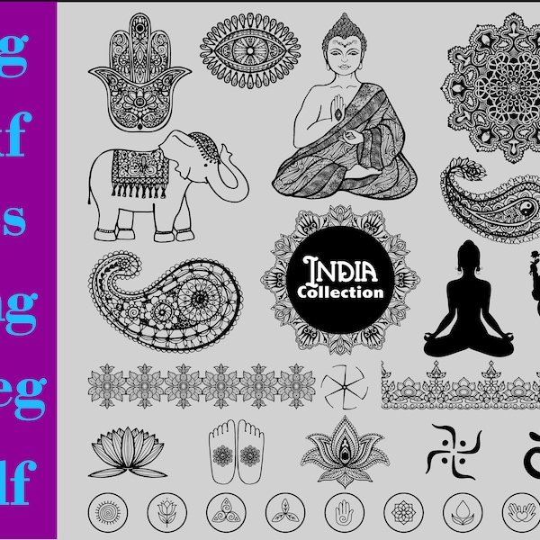 India SVG,  Collection svg, indian sign, indian bundle, indian svg, indian decal, india vinyl, design files, india svg, png, Vectors symbols