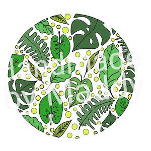 Embroidery Pattern/ Leaves/ monstera/ leaf/ foliage/ green/ Download only
