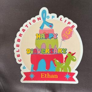 Happy Diaversary Customizable Sticker, Type 1, T1D, Diabetes, Diabetic, Kids Diabetes, Type One Sticker