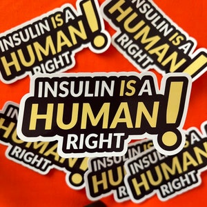 Insulin is a HUMAN Right, Type 1, T1D, Diabetes, Diabetic, Kids Diabetes, Type One Sticker, Type Strong, Insulin