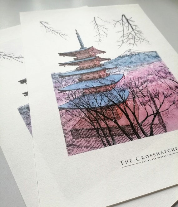 Tokyo Spring - Original Drawing Print - Etsy
