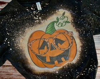 pumpkin with glasses shirt