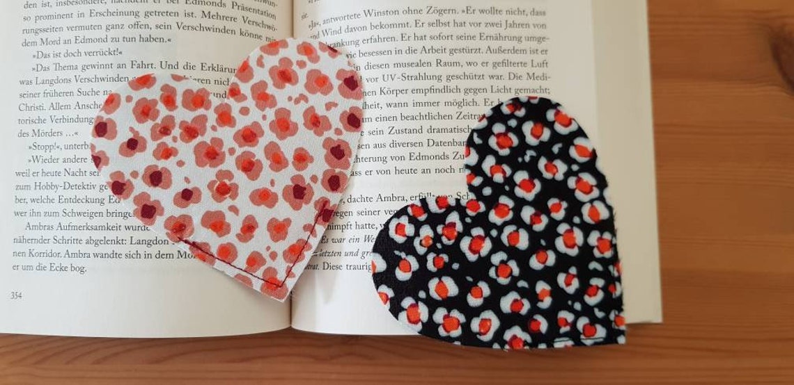 Lesezeichen Herz 2er Set / Buchzubehör Etsy.de
