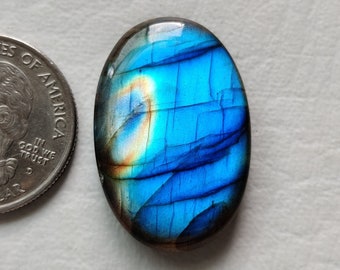 31x20x6 mm Beautiful Rare Blue Labradorite Stone Oval Shape Handmade Jewelry Cabochon Smooth Polished Labradorite Cabochon For Sale