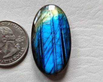 37x21x7 mm Fantastic Blue Labradorite Stone Oval Shape Wire Wrap Jewelry Cabochon Best Polished Labradorite Cabochon For Sale