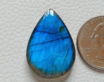 Pierres précieuses rares de labradorite de feu bleue AAA+++, pendentif en argent, pierre de fabrication de bijoux, 29 x 20 x 6 mm, pierre unique 30 CRT