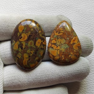 2 P&#39;c Lot Fruit Jasper Cabochon, Loose Gemstone, 82 CRT Natural Jasper Stone, Handmade Jewelry