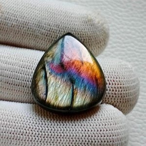 美しくユニークなマルチレアパープルファイアラブラドライトカボション、29X24X5.5 mm 31カート、ルースジェムストーン、シルバージュエリーメイキングストーン