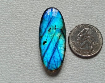 AAA unieke zeldzame blauwe flitsende labradoriet edelsteen, zilveren hanger sieraden maken van steen, 45X19X5 mm 58 CRT Lucky Stone