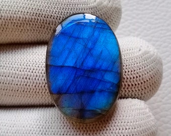 AAA+++ Top Rare Blue Fire Labradorite Cabochon, Silver Pendant Jewelry Making Stone, 38X20X6 mm Labradorite Stone