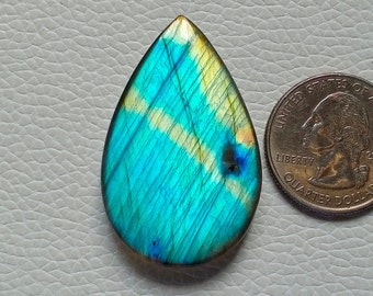 AAA+++ unique rare labradorite bleu ciel flashy, pendentif en argent pierre de fabrication de bijoux, 41 x 26 x 6 mm 60 CRT pierre porte-bonheur