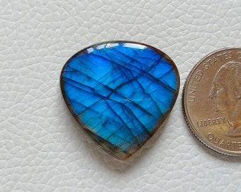 Pierres précieuses rares de labradorite de feu bleue AAA+++, pendentif en argent, pierre de fabrication de bijoux, 25 x 26 x 6 mm 33 CRT pierre unique