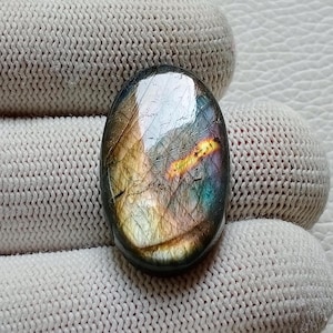 驚くほどユニークで希少な派手なラブラドライト宝石、トップポリッシュストーン、30X17X5 mm 29カートジュエリーメイキングストーン