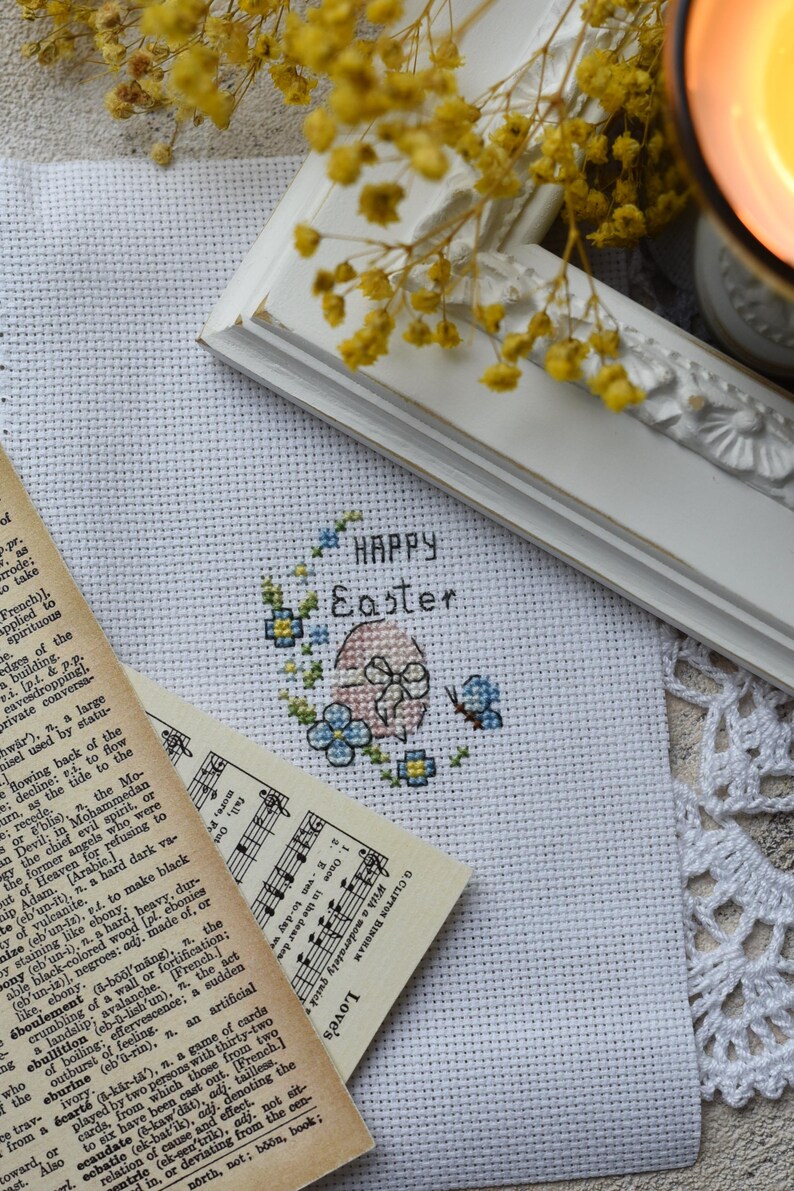 Easy Easter Egg Cross Stitch Pattern, Mini Beginner Spring Design, Cute ...