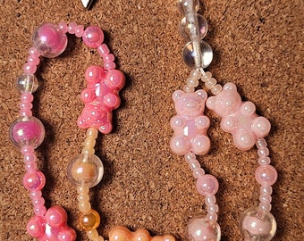 Encanto del bolso del llavero del encanto del teléfono con cuentas del osito de goma