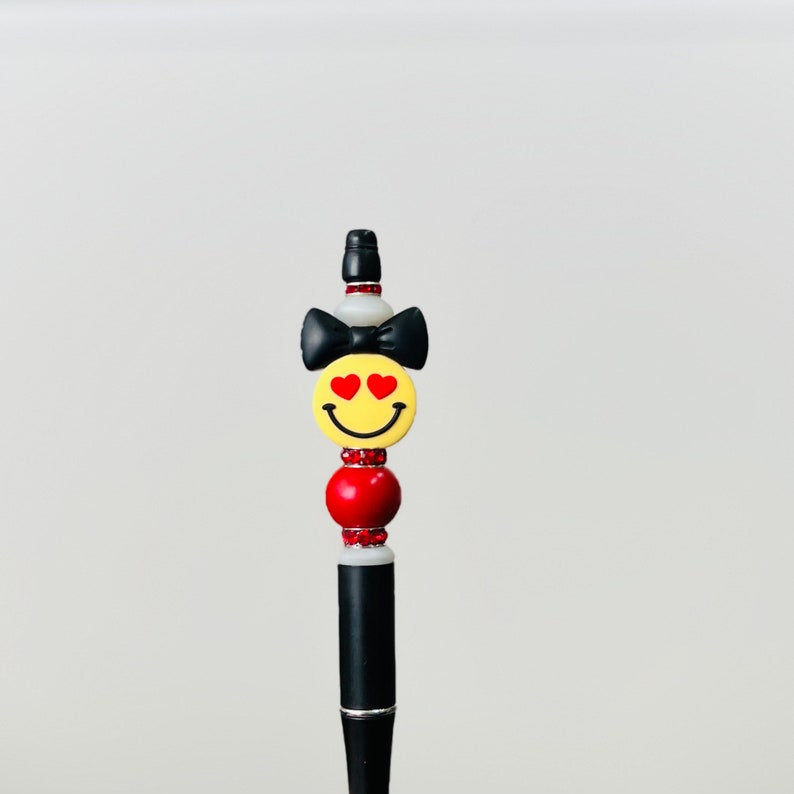 Smiley Face Pens Cute Happy Face Emoji Pens Silicone Beaded - Etsy UK