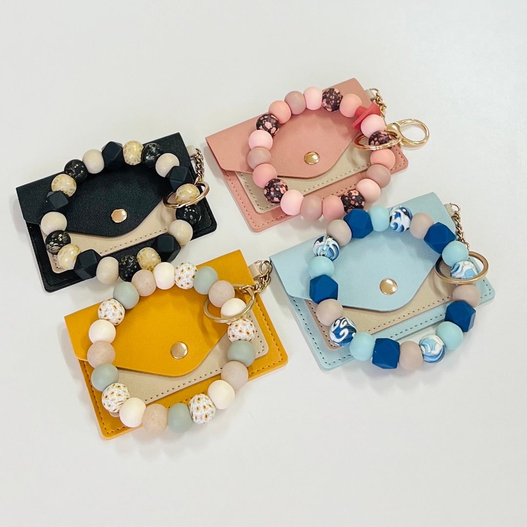 Wallet Keychain Coin Pouch Keychain Card Holder Wristlet ID Etsy