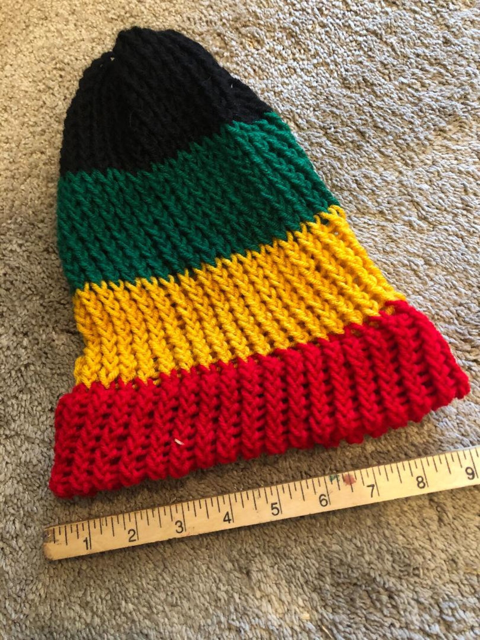 Knitted Rasta Beanie Etsy