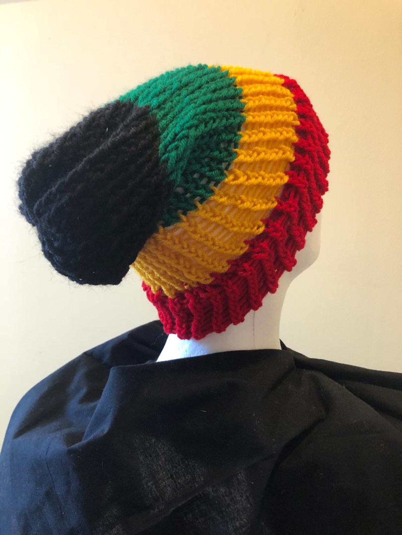 Knitted Rasta Beanie Etsy