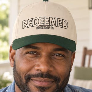 Redeemed EPHESIANS 1:7 Baseball Cap | Christian Scripture Hat men & women