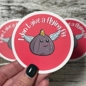 Flying Figs Stickers, Figs Stickers, Funny Fruit Stickers, Fruit Stickers, I dont give a flying fig Stickers, Dont give Flying Fig Stickers