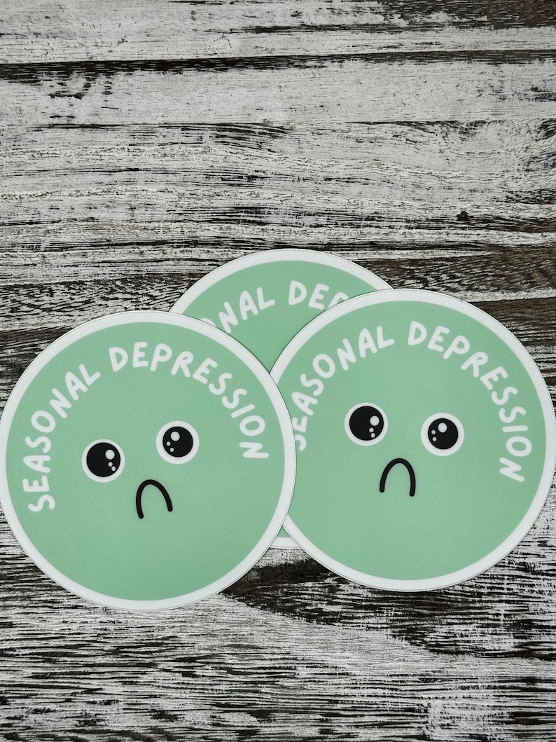Mse Sticker Seasonal Depression Sad Face Sticker, Winter Blues Sticker - Etsy