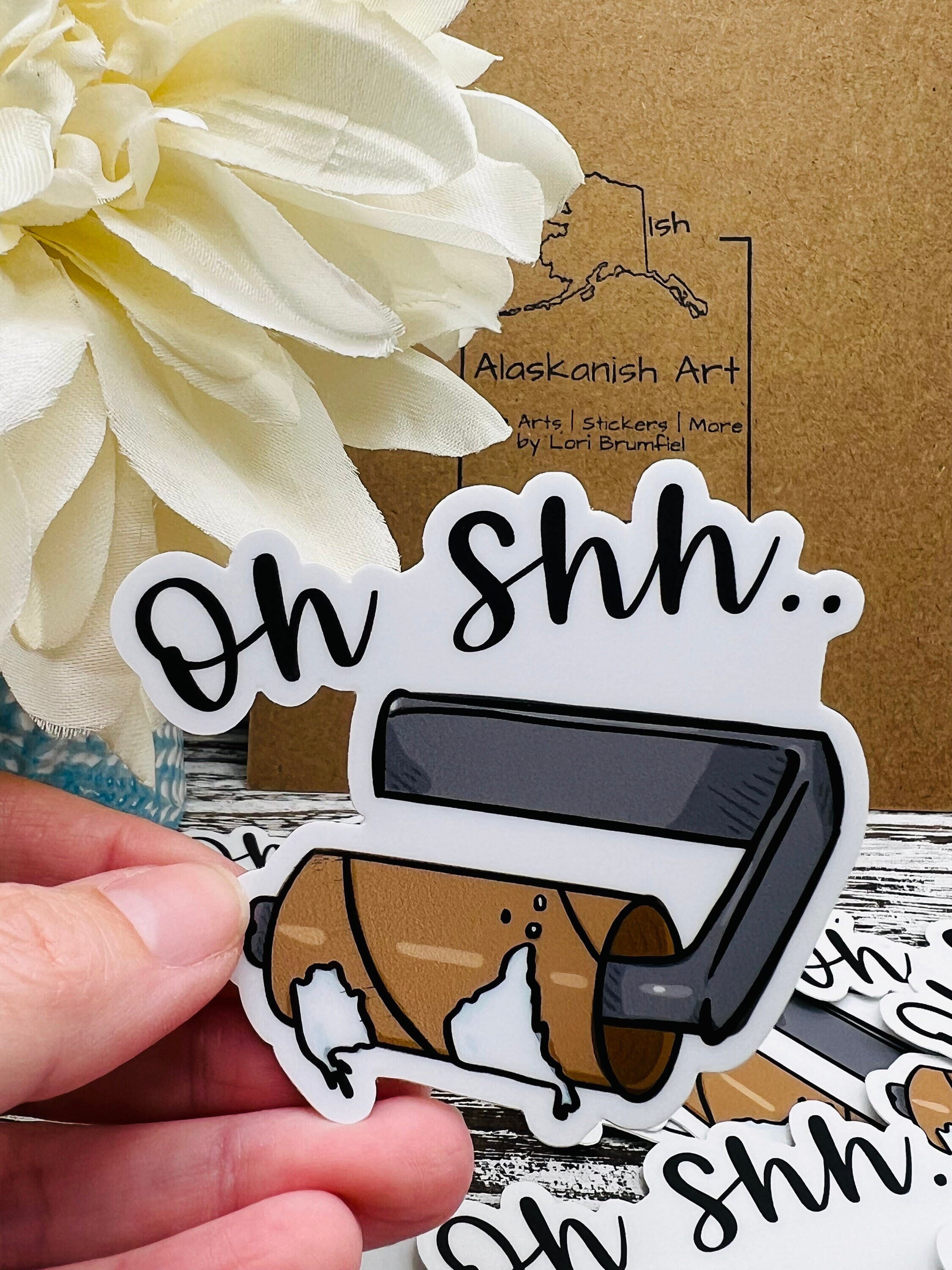 Shhh… Sticker for Sale by AlexIvyArt